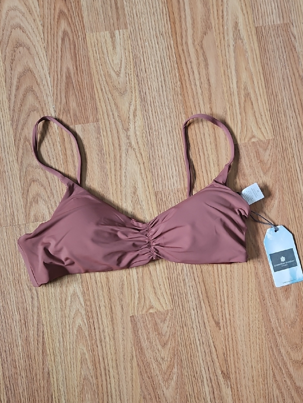 Women's Mauve Ruched Bikini Top - Unbranded